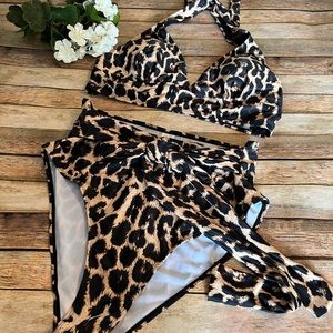 Plus Size Animal Print High Waist Bikini Size 2X